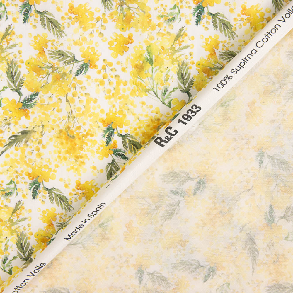 Voile Baumwolle Supima Print 02 Weiß - Ribes y Casals