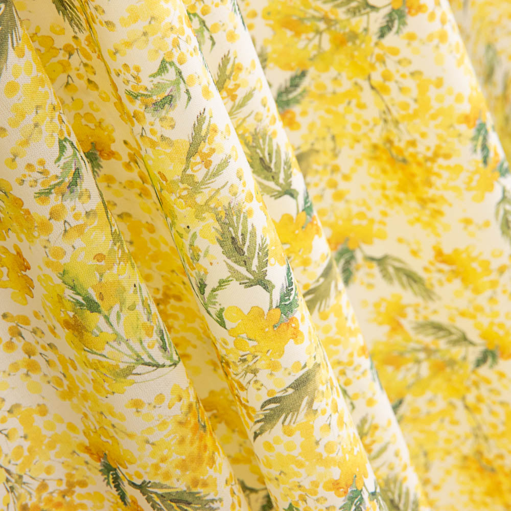 Voile Baumwolle Supima Print 02 Weiß - Ribes y Casals
