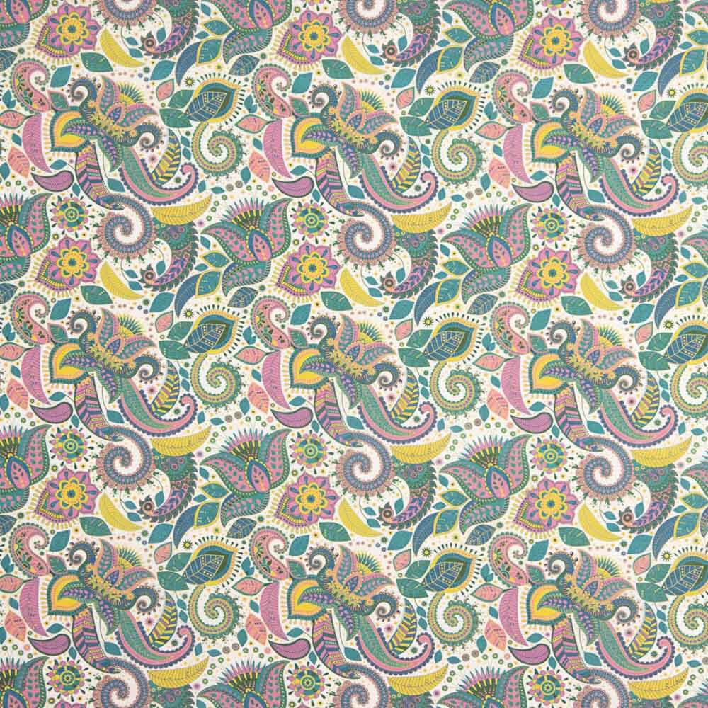 Voile Baumwolle Supima Print 03 Weiß - Ribes y Casals