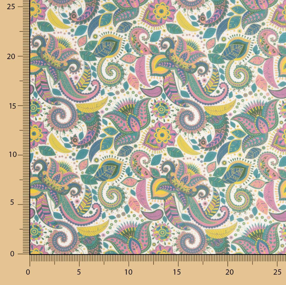 Voile Baumwolle Supima Print 03 Weiß - Ribes y Casals