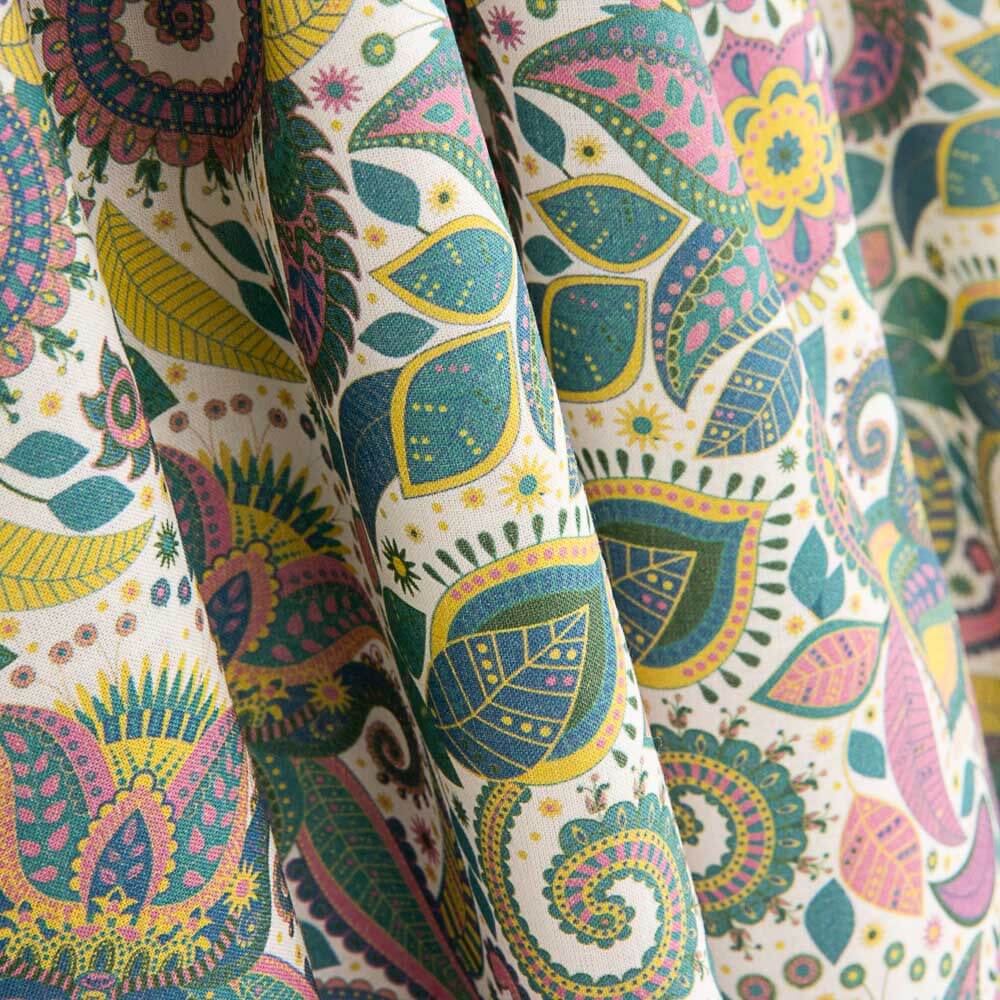 Voile Baumwolle Supima Print 03 Weiß - Ribes y Casals