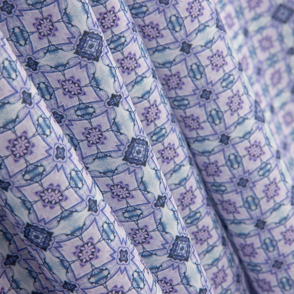 Voile Baumwolle Supima Druck 04 Flieder - Ribes y Casals