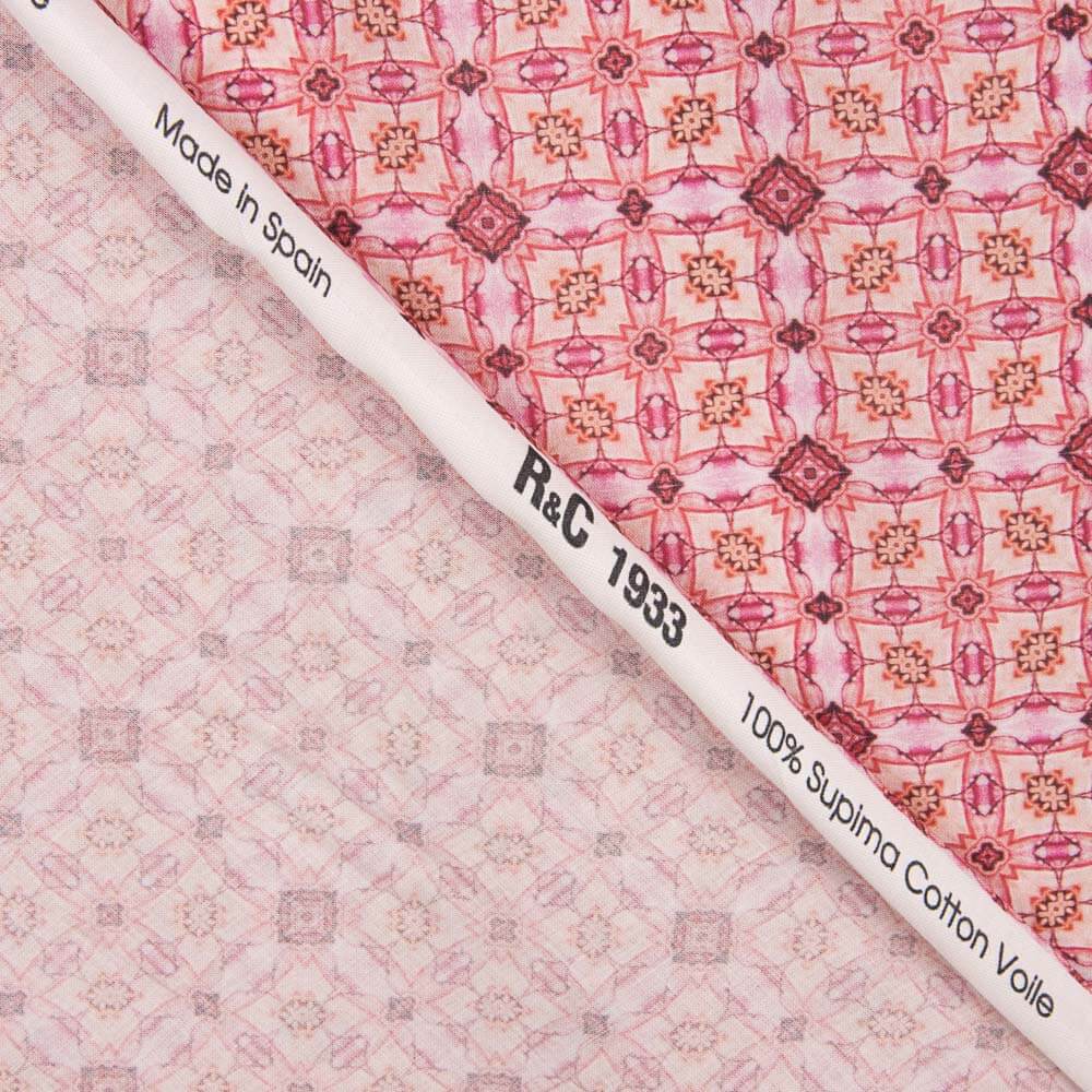 Voile Baumwolle Supima Druck 04 Rosa - Ribes y Casals