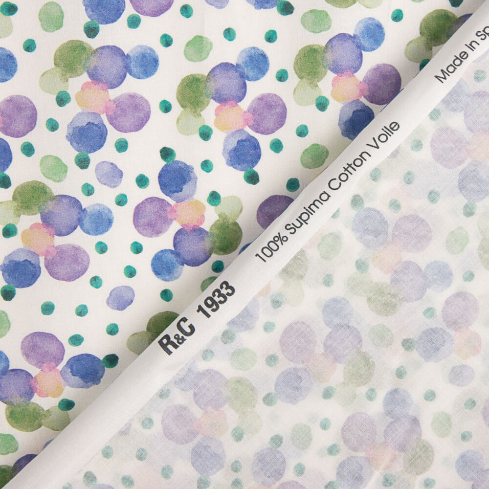 Voile Baumwolle Supima Print 05 Grün - Ribes y Casals