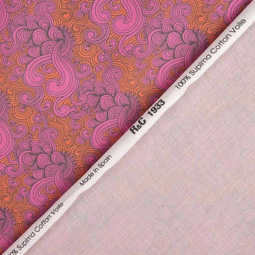 Voile Baumwolle Supima Druck 07 Rosa - Ribes y Casals