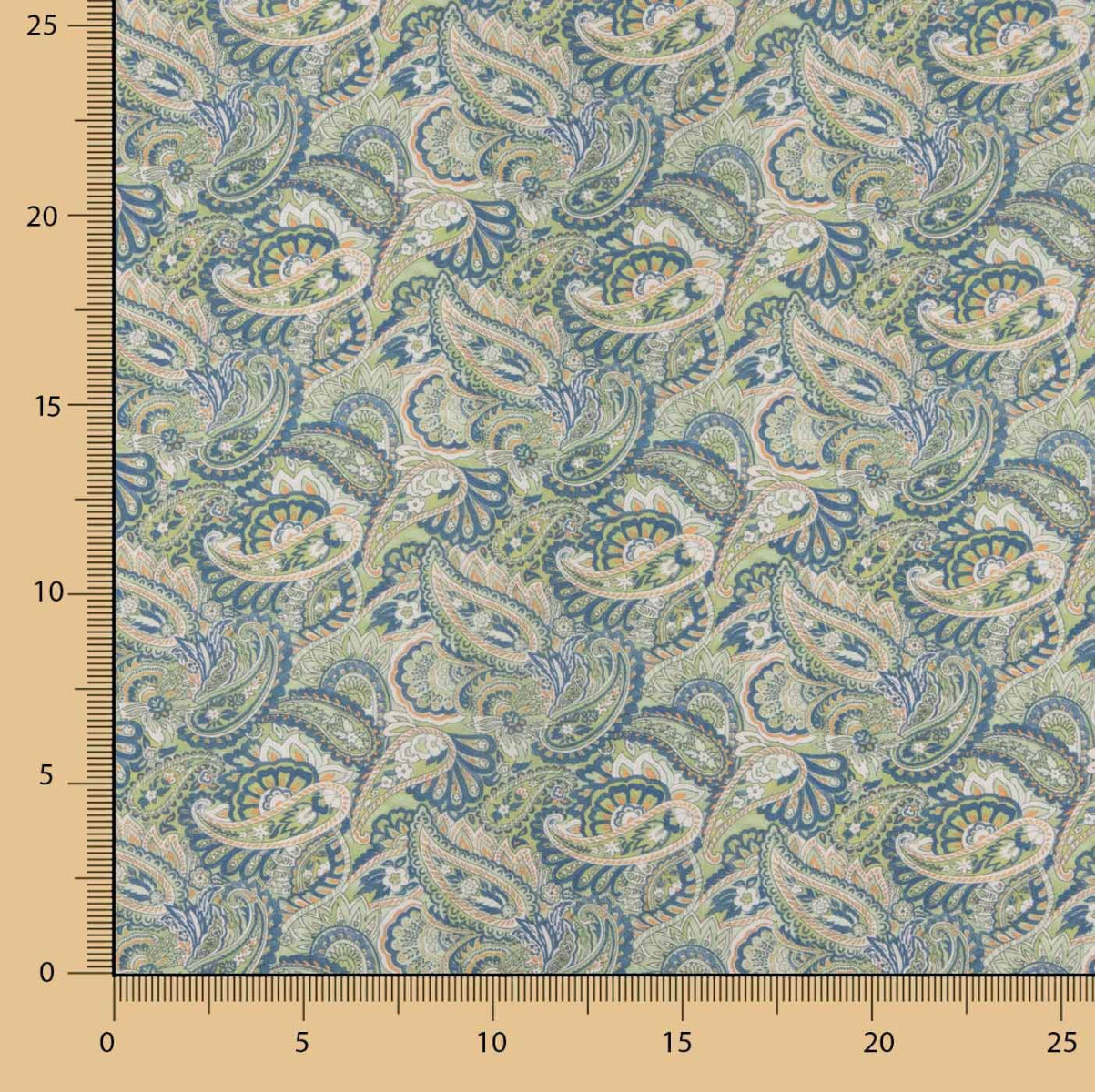 Voile Baumwolle Supima Druck 09 Blau - Ribes y Casals