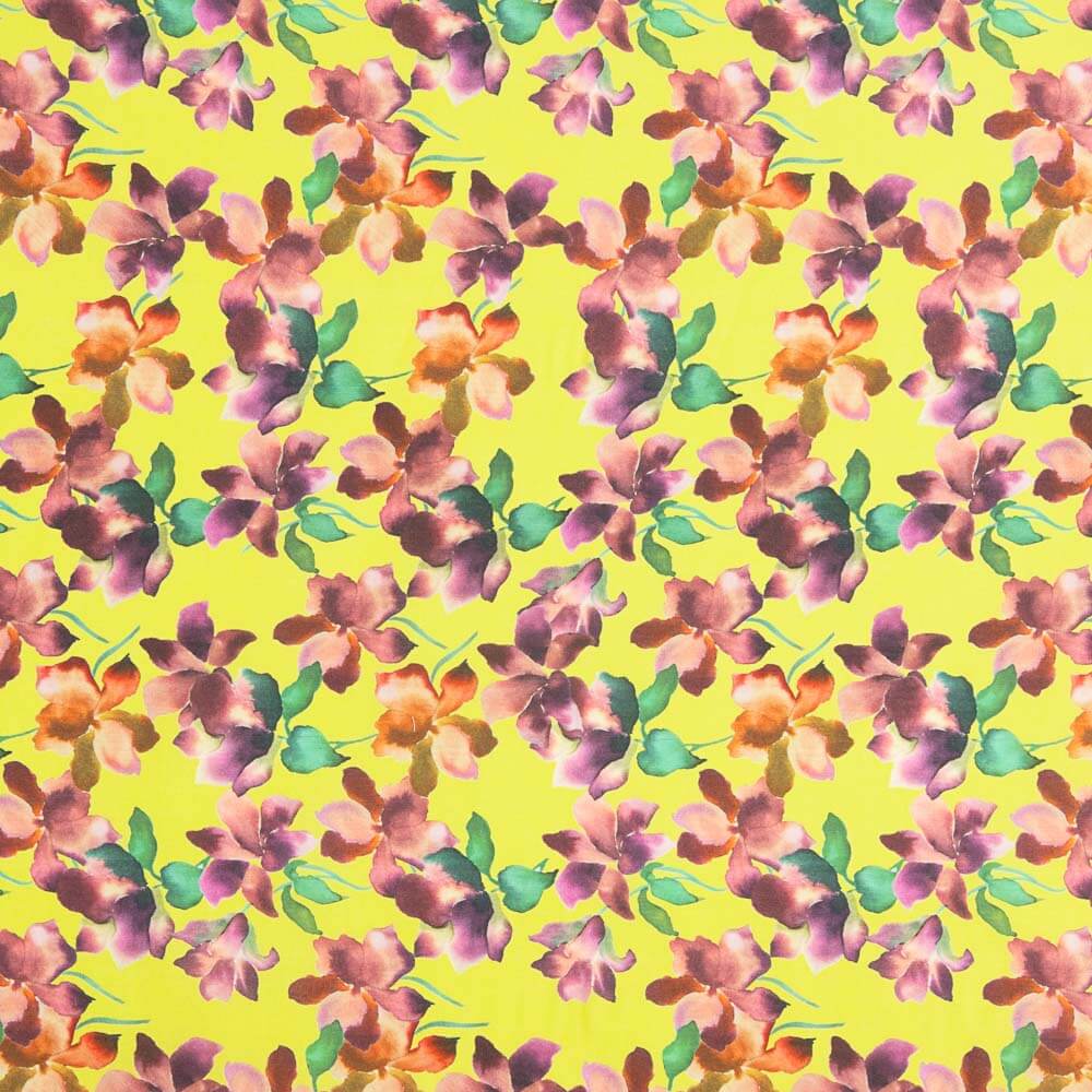 Voile Baumwolle Supima Print 10 Gelb - Ribes y Casals