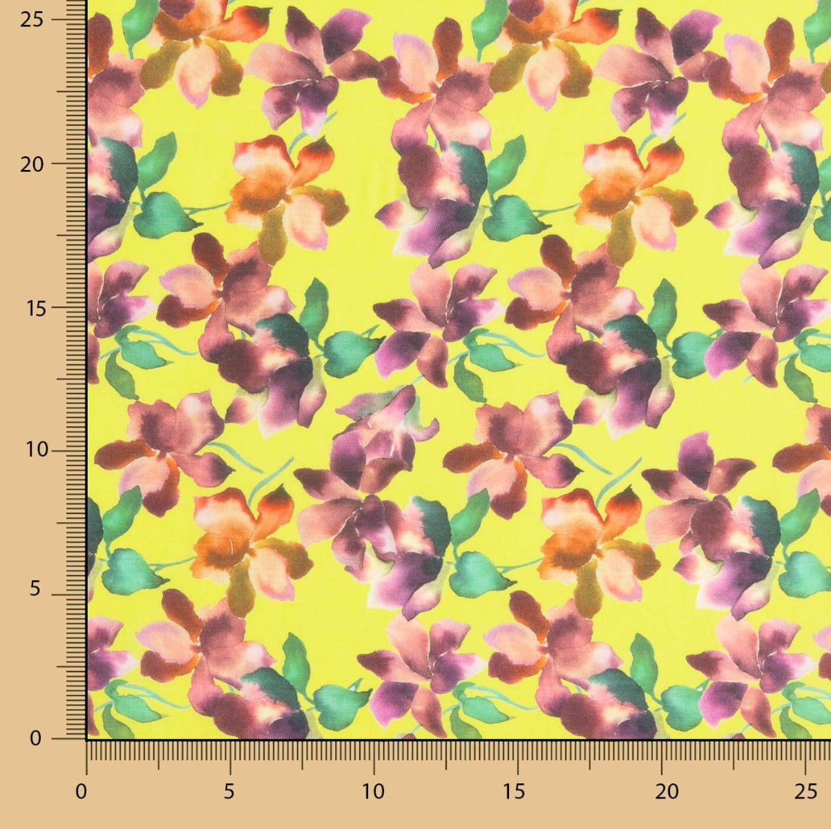 Voile Baumwolle Supima Print 10 Gelb - Ribes y Casals