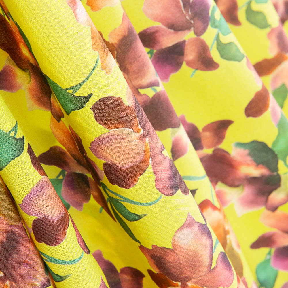Voile Baumwolle Supima Print 10 Gelb - Ribes y Casals