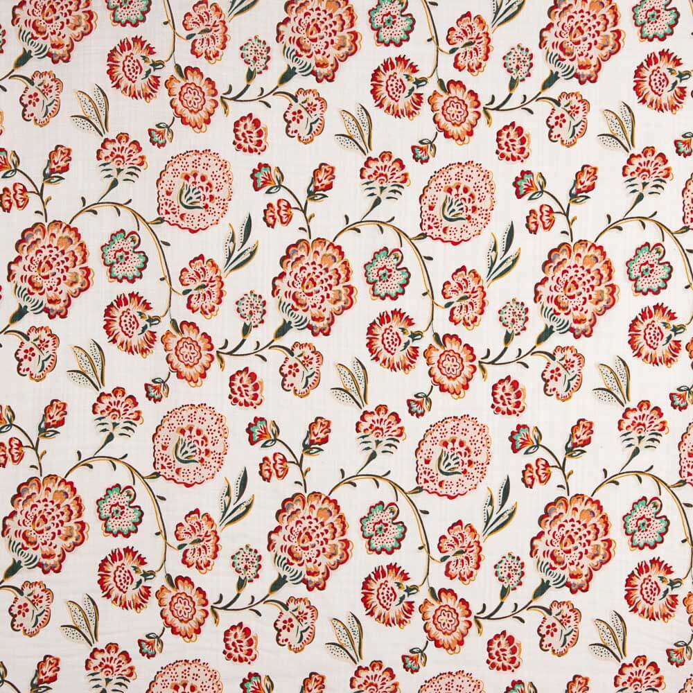 Voile Floral Print Weiß - Ribes y Casals