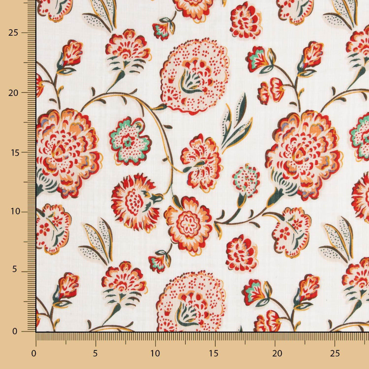 Voile Floral Print Weiß - Ribes y Casals