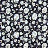 Marineblauer geblümter bedruckter Voile - Ribes y Casals