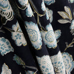 Marineblauer geblümter bedruckter Voile - Ribes y Casals