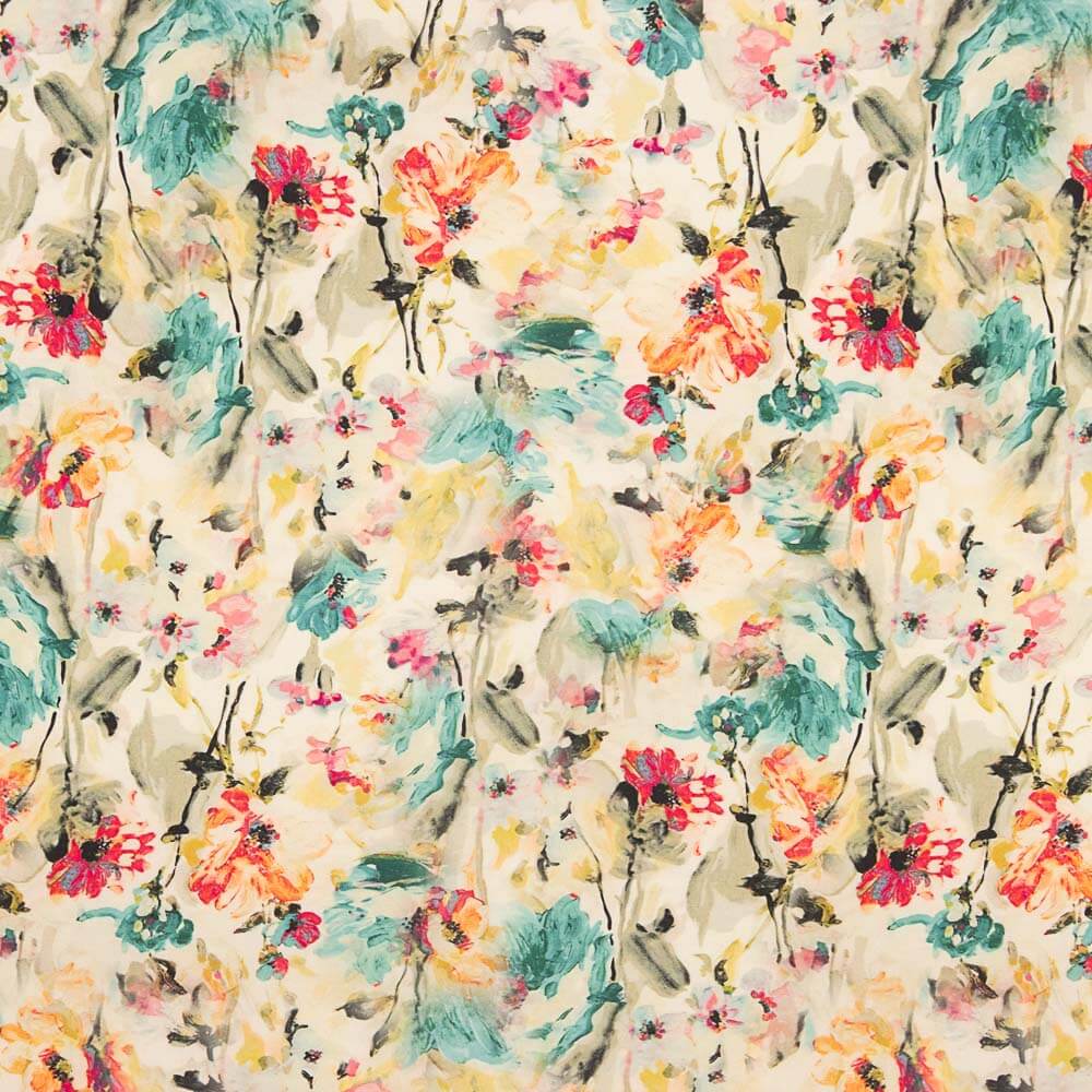 Voile Viskose Aquarell Blumen - Ribes y Casals