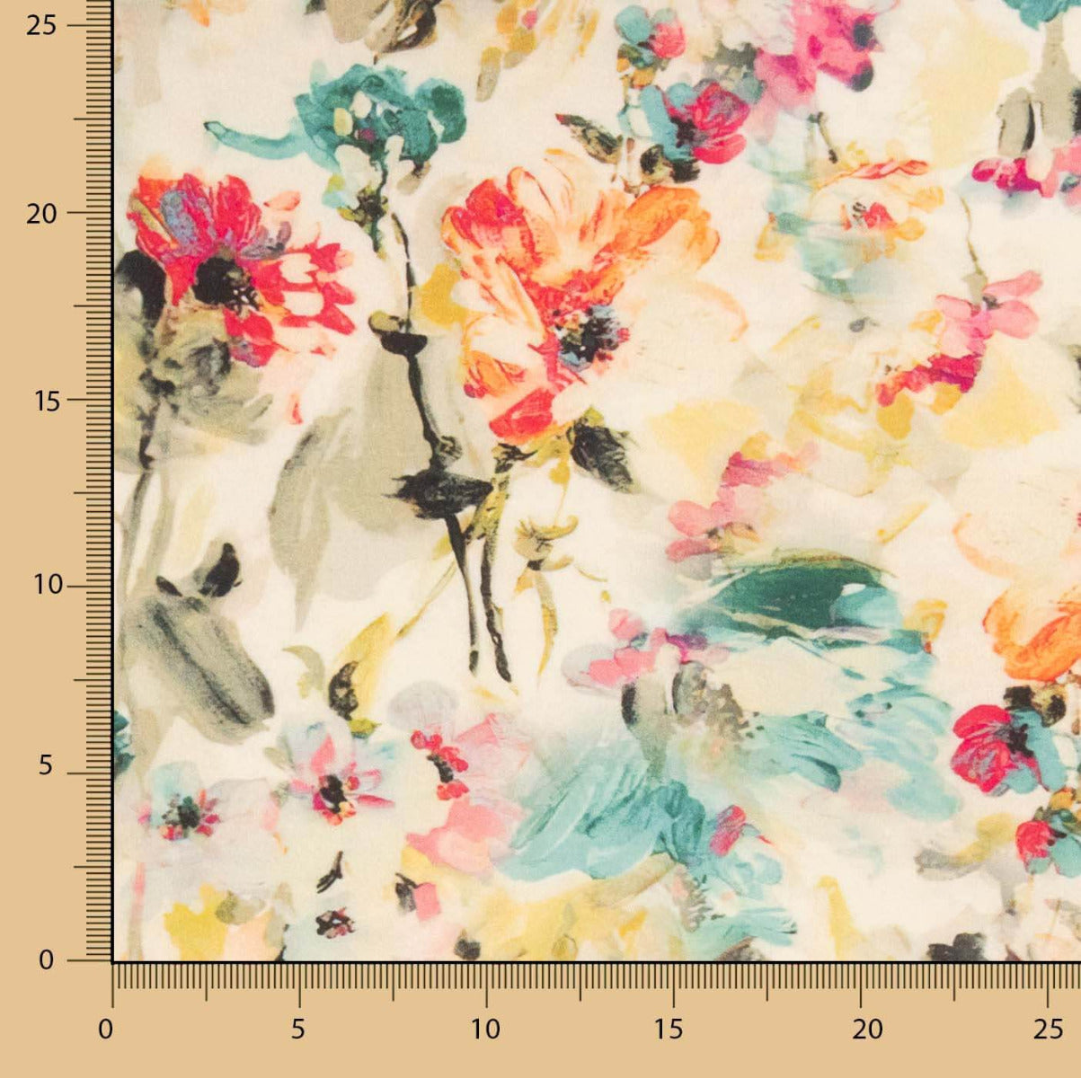 Voile Viskose Aquarell Blumen - Ribes y Casals