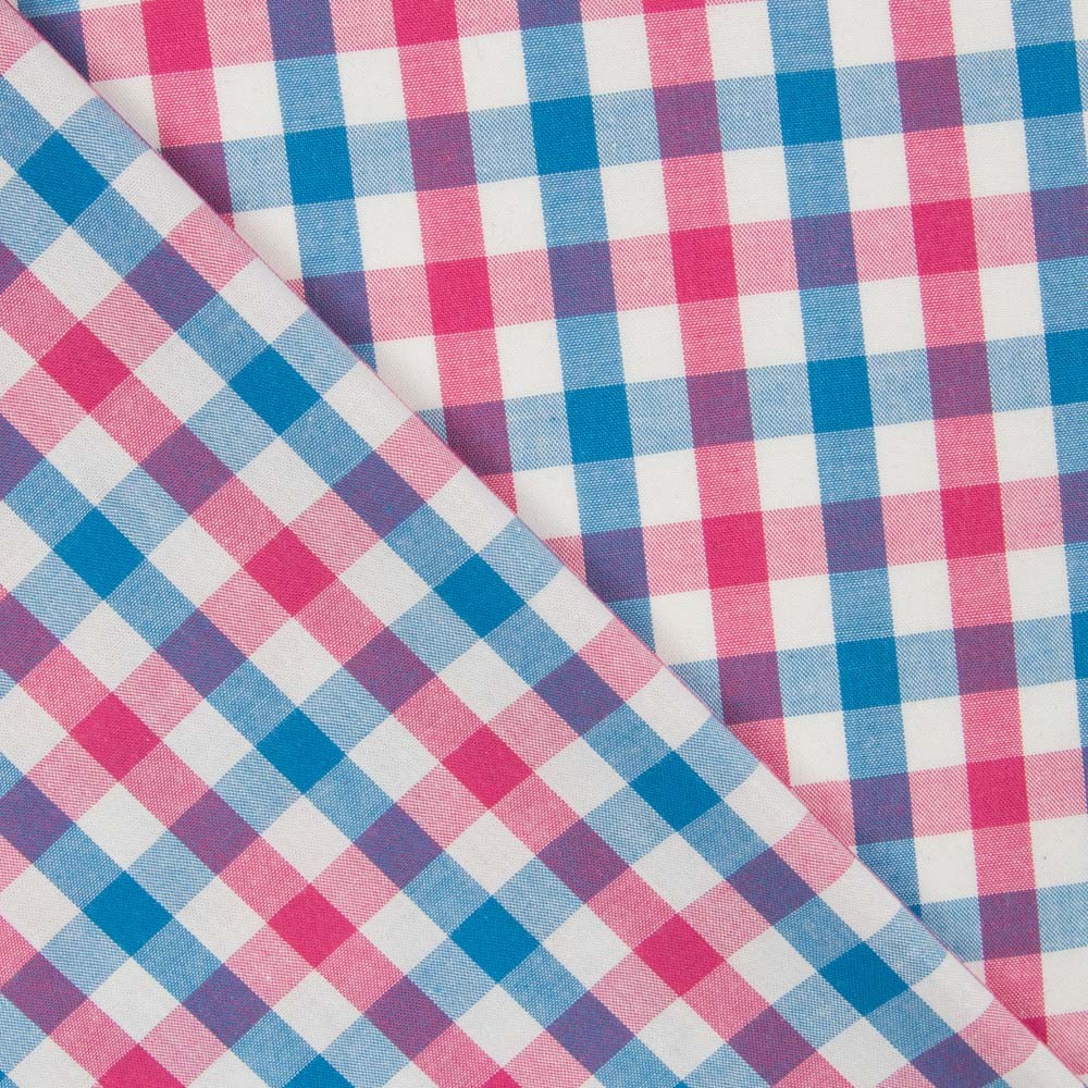Blau Rosa Madras Quadrate - Ribes y Casals