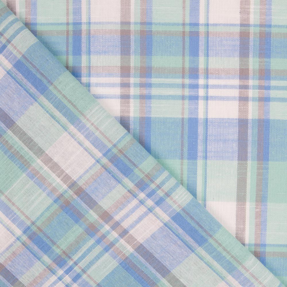 Blau-Grüne Madras-Quadrate - Ribes y Casals