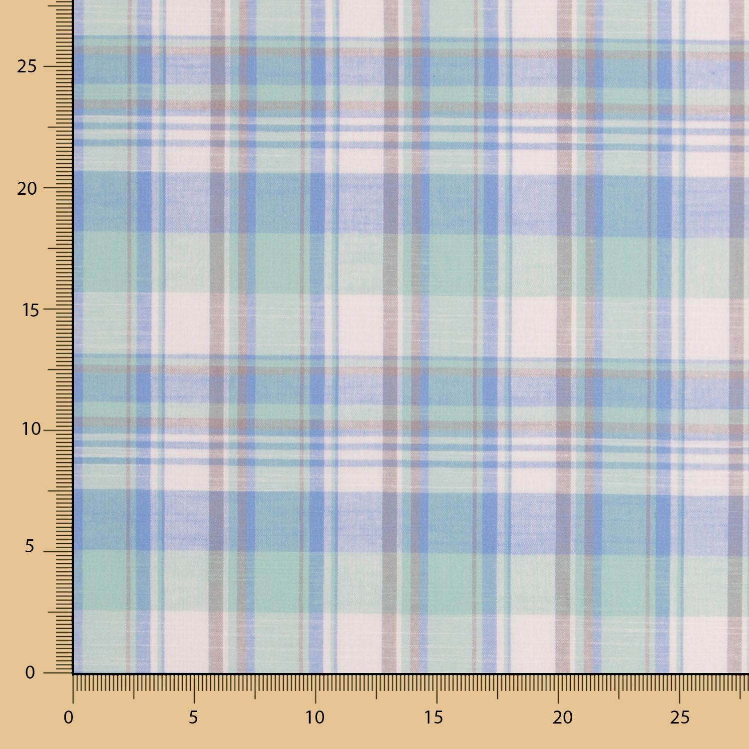 Blau-Grüne Madras-Quadrate - Ribes y Casals